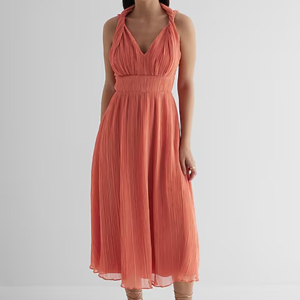 Elegant Coral Maxi Dress